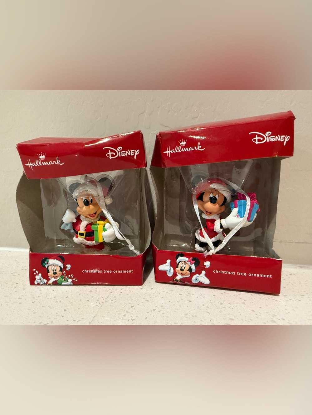 Hallmark Disney Minnie & Mickey Christmas Ornament Both Included